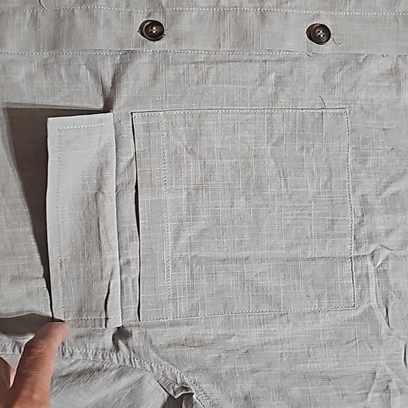 Unbranded Men's X-Large Gray Linen Blend Button Front Shirt with Pockets NWOT - Picture 5 of 13